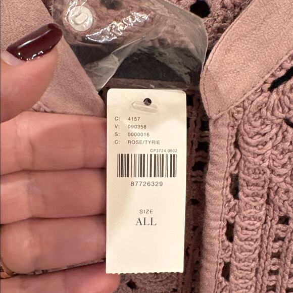 Anthropologie Cardigan Duster in Rose Crochet Detail and Lace Trim One Size NWT - Picture 12 of 16